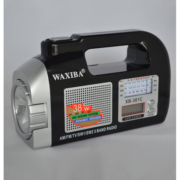 Mini radio cu ceas si lanterna Waxiba XB-381C