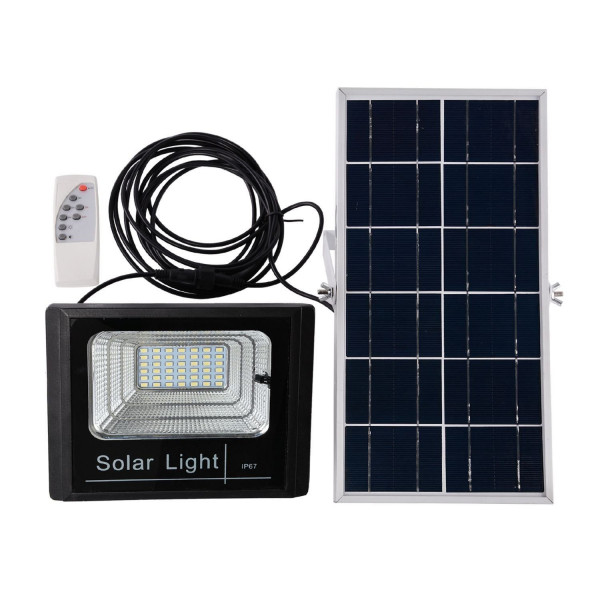 Proiector 30W cu panou solar si telecomanda cu functii multiple 